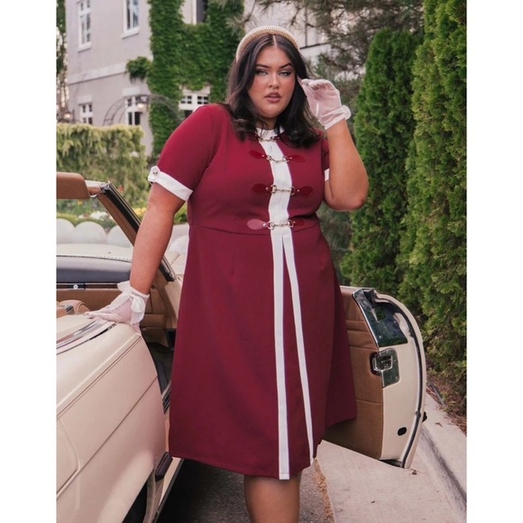 JessaKae Dresses & Skirts - Jessakae grace dress red burgundy white 3X NWT